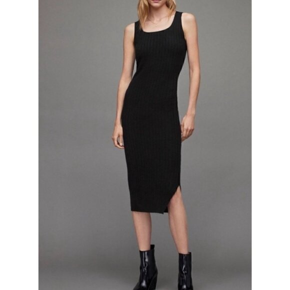 AllSaints Margot Sleeveless BodyconDress Black Size S - Picture 2 of 10
